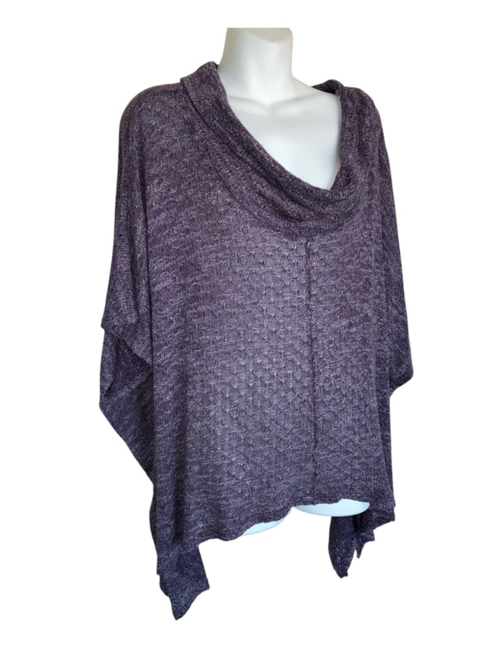 Maison Jules Sweater Sweater M Purple Cowl-Neck, Loose Weave, Relaxed Fit. Euc